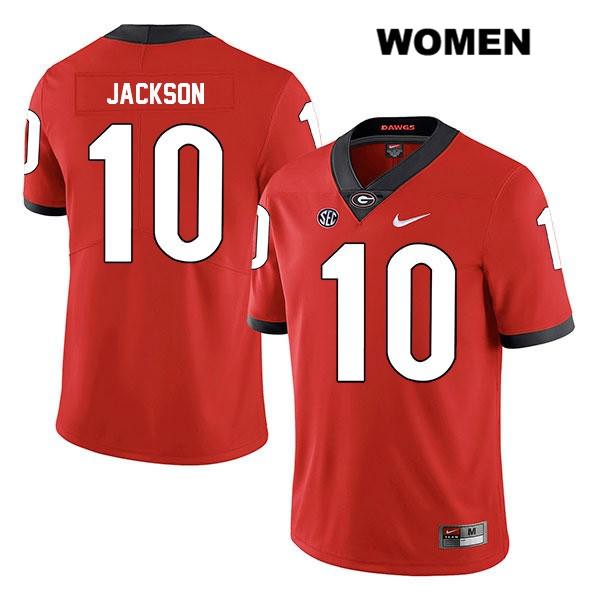 Georgia Bulldogs Women's Kearis Jackson #10 NCAA Legend Authentic Red Nike Stitched College Football Jersey KOM7856VZ